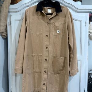 Vans tan barn style Jacket with Black Collar